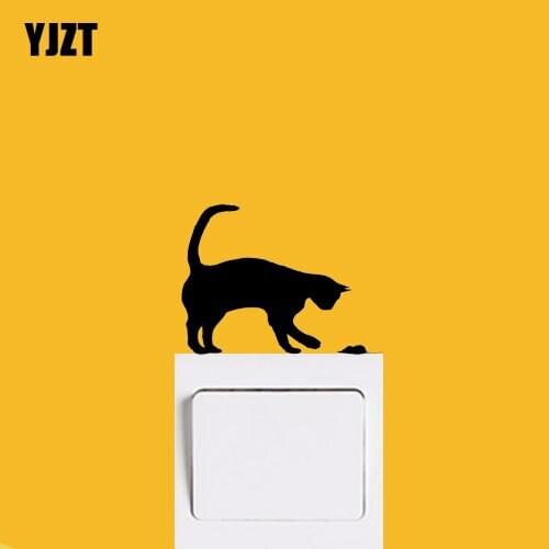 Mouth And Cat Wall Decal Decor Vinyl Animal Decorative Switch Sticker High Quality 8SS-0301