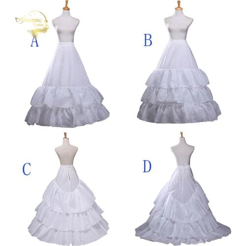 2020 New Hot Sell Wedding Petticoats Hoop Crinoline Slip Bridal Dress Train/A Line Underskirt Prom Long Skirt Slips In Stock