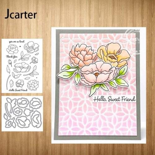 New Metal Cutting Dies and Rubber Stamps Flowers Branches Leaves Letters Scrapbooking Craft Stencil Album Template Decor Model