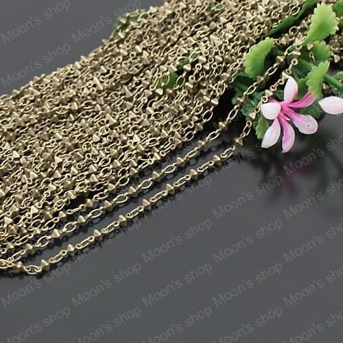 Wholesale Width 2.5mm Antique Bronze Prism+Ring Copper 1:1 Special Chains Accessories 1 Meter (JM2629)