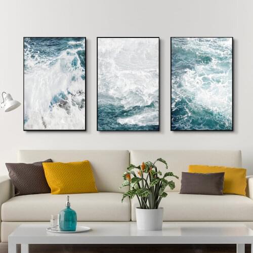 Ocean Wave Landscapes Canvas Painting Seascape Nordic Posters and Prints Home Decoration Living Room Wall Art Pictures Unframed