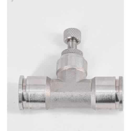 4/6/8/10/12mm Press Fit Push In Quick Connector Air Flow Control Needle Valve Pneumatic 304 Stainless Steel Air Fitting Homebrew