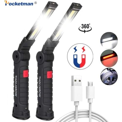 40000LM Portable COB Led Flashlight Magnetic USB Rechargeable Work Light Built-in Battery Multifunction Folding Torch Flashlight