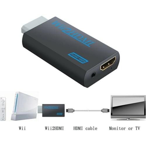 For Wii To HDMI-compatible Converter FullHD 1080P Wii To HDMI-compatible Converter 3.5mm Audio For PC HDTV Monitor Display