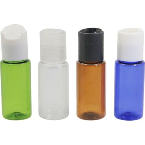 Empty Plastic Bottle 15ml Plastic Cosmetic Container Emulsion Refillable Bottle Empty Brown Bottle Transparent Packaging 50pcs