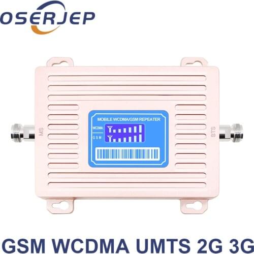 New Arrival Dual LCD Displays GSM 900 3G UMTS 2100 Repeater GSM 2100mhz Mobile Signal 65dB Dual Band Not include Antenna