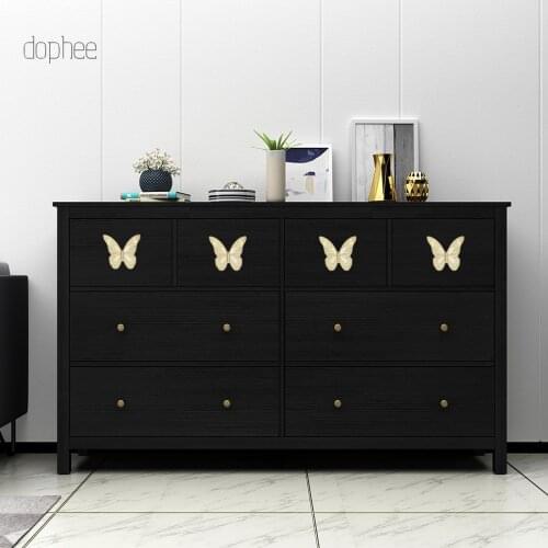 Dophee 1pc 3D Butterfly Cabinet Handle Retro Zinc Alloy Kitchen Cupboard Door Pull Knobs Drawer Wardrobe Furniture Decorative