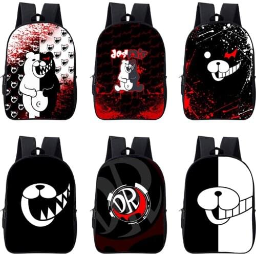 3D Anime Totoro Danganronpa Backpack Children Schoolbags Danganronpa Monokuma Women Cosmetic Bags Girls Boys Outdoor Travelbags