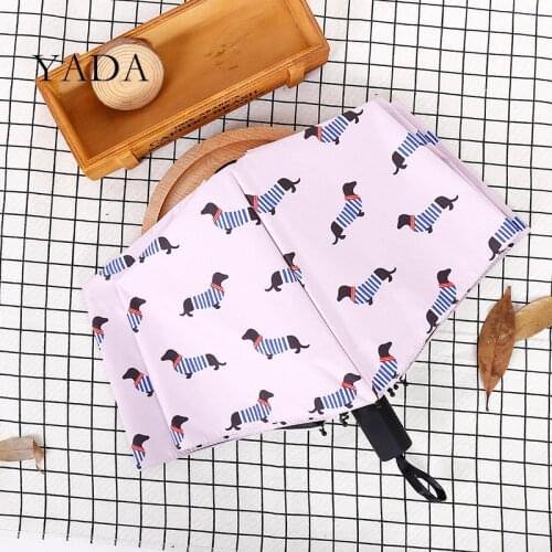 YADA Cartoon Dog Pattern Rainy Umbrella Folding Anti-UV Rainproof Umbrellas For Women Parasol Sun Protection Umbrella YD200120