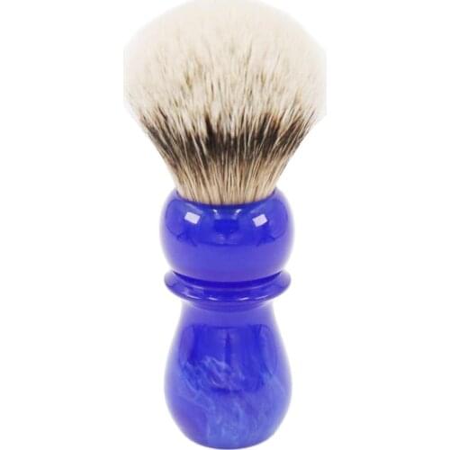 Yaqi 24mm Arctic Sky Deep Blue Handle Silvertip Badger Hair Shaving Brush Brush Barber
