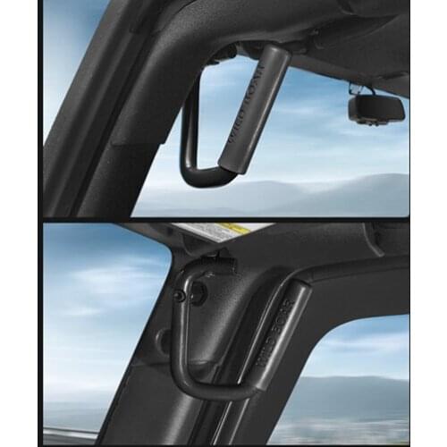 1Pair Rear Grab Handle Roll Accessories Front & Rear Red Solid Steel Grab Handle for 2007 - 2017 Jeep Wrangler JK 4-Door Black G