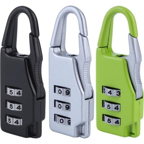 1pcs Security 3 Combination Travel Suitcase Luggage Bag Code Lock Zipper Padlock