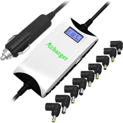 100W Universal Automatic with LCD Notebook Power Supply Adapter Laptop & 2A USB Car Charger