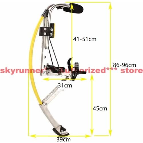 1111[skyrunner jump stilts] Adult Kangaroo Shoes Men Jump Stilts Fitness Exercise Bouncing Shoes ALL YELLOW Color