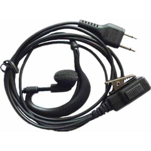 2 Pin G Shape Headset Earpiece Earphone Hook PTT For ICOM IC-F3S IC-F4SR IC-F10 IC-F21 IC-T22A IC-4008 IC-4088SR Radio