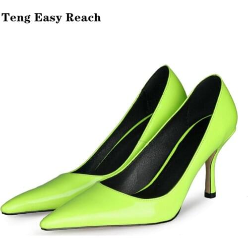 2021 Spring New Pumps Fashion Colorful Thin Heels High Quality Female Pointed Toe Pumps Mature Hot Sale Elegant Womens Shoes 43