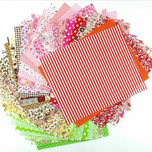 50PCS 10X10cm Cotton Fabric Printed Cloth Sewing Fabrics For Patchwork Needlework DIY Handmade Accessories