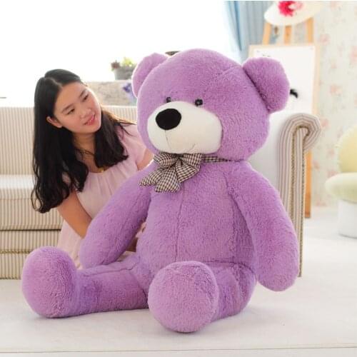 55 Inch Teddy Bear Plush Toy High Quality Fluffy Teddy Bear Doll Birthday Gift for Girlfriend 140cm Purple Plush Teddy Bear