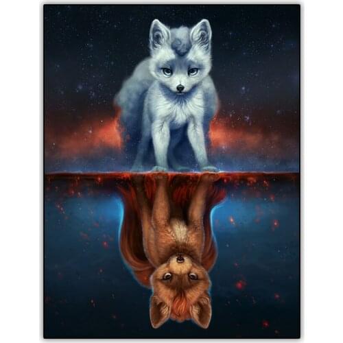 Abstract 5d DIY Diamond Painting Set Animals Fox Fantasy Full Drill Square Round Diamond Mosaic Embroidery Diamond Paint Picture