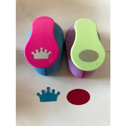Free shipping 2pcs/lot 2 inch EVA hole punch(crown and oval) paper puncher scrapbooking punches craft punch for DIY