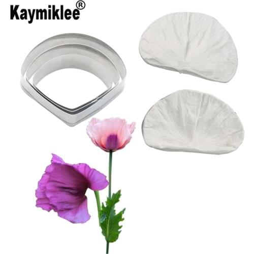 Large Poppy Fondant Mould Petals Veiner Silicone Mold Cake Decorating Fondant Impression Flower Mold Sugarcraft Cake Mold CS314