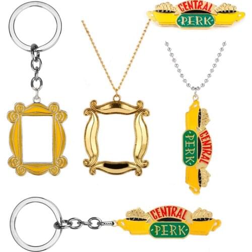 TV Show Friends Central PerkKeychain Photo Frame Door Keyrings Key Chain for Friend Women Men Fans Car Jewelry Gift