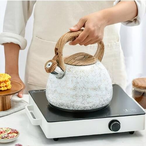 Whistling Kettle Stainless Steel Whistle Teapot Cookware Heat Protection Handle Household Kitchen Supplies Large Capacity Kettle