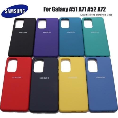 A51 A71 Case Original Samsung Galaxy A52 A72 Silky Silicone Cover High Quality Soft-Touch Back Protective Galaxy A51 A71 a52 a72