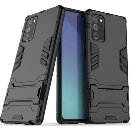 For Samsung Galaxy Note 20 Case Silicone Rubber Armor Hard Phone Back Cover For Samsung Note 20 Plus Note20 Ultra Kickstand Case