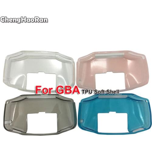 ChengHaoRan TPU Soft Clear Transparent Black Blue Pink Protective Case Shell for Nintend Gameboy Advance GBA Console Cover