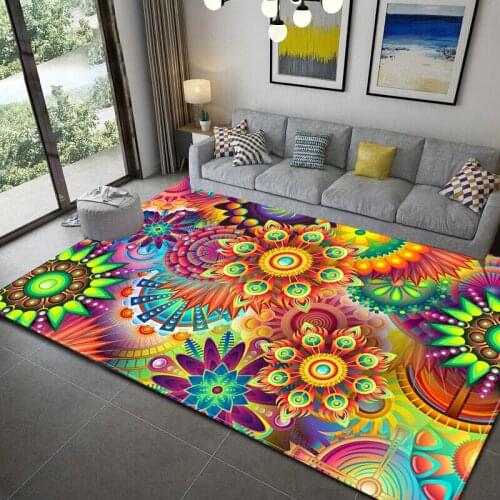 3D Colorful geometric abstract Carpet living room childrens bedroom area rugs parlor soft kids room non-slip floor mats vortex
