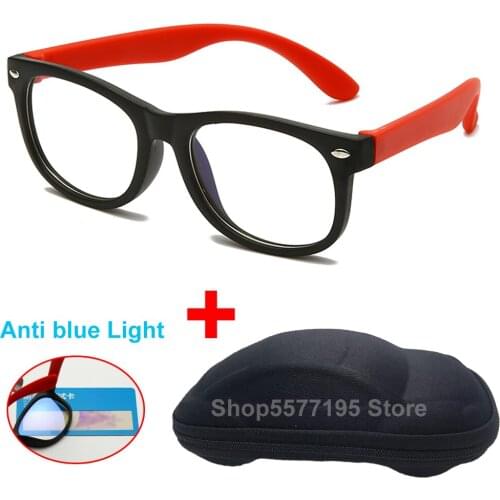 Anti blue Light Kids Glasses Boys Girls Optical Frame Computer Transparent Glasses Children Silicone Soft Eyeglasses With Box