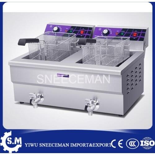 Double-cylinder commercial 38L large-capacity frying machine fries chicken steak deep fryer machine