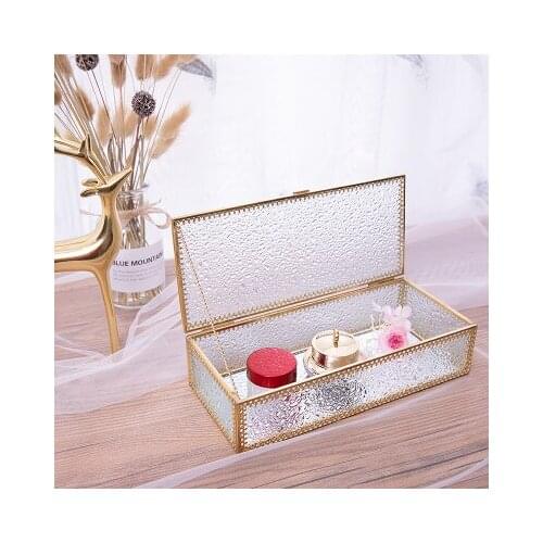 Geometric Glass Style Jewelry Box Table Container For Displaying Jewelry Keepsakes Home Decoration Plants Container