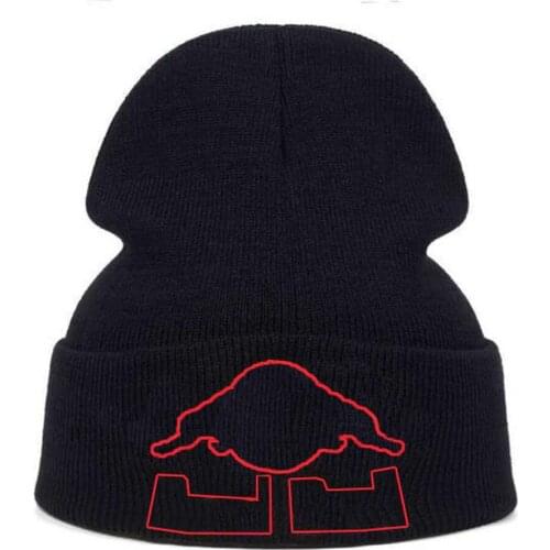Winter knitted hat F1 racing team logo mens riding hat womens custom formula one racing embroidery hat