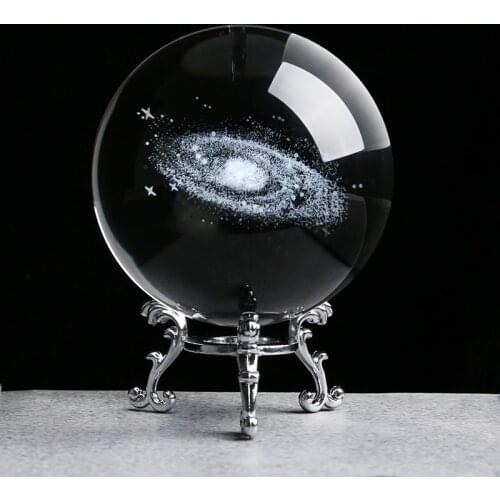 Laser Engraved galactic system Crystal Ball 3D Planets Model Sphere Ball Home Decor Gift for Holiday Astronomy Ball Ornament