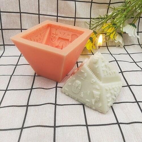 Mini Pyramid Architecture Style Silicone Candle Mold Egyptian Cherish Building Chocolate Candy Bakeware Moulds