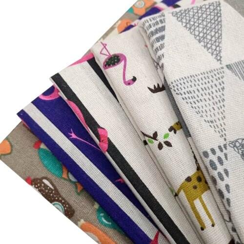 Cartoon Printing Linen Cotton Fabric Telas Sewing Pure Cotton Linen Fabric Material Handmade Crafts Tablecloth Sofacover Curtain