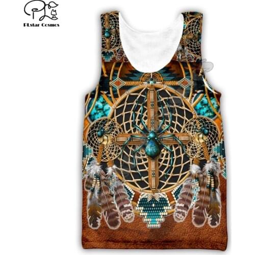 Men women Tank Top Summer Skull 3d Vest Native Indian Wolf printed unisex sleeveless tees casual Deer Hunting treetwear 003