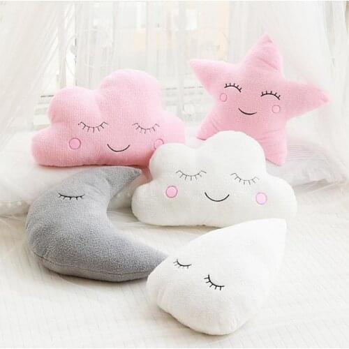 Cloud Moon Star Raindrop Plush Pillow Soft Cushion Cloud Stuffed Plush Toys For Children Baby Kids Pillow Girl Gift