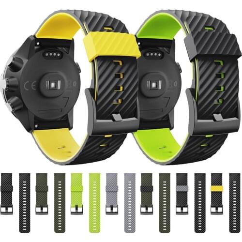 24mm Sports Silicone Strap For SUUNTO 9 Watch Band For Suunto 9 BARO Suunto 7&D5 Watchand Bracelet Replace Accessories
