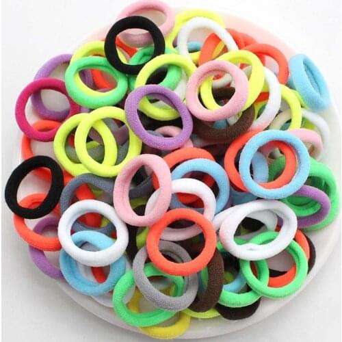 50pc/lot Kids Candy Color Hair Rope Elastic Scrunchie Hair Bands Mini Hair Rings Rubber Band for Girls Princess Hair Accessories