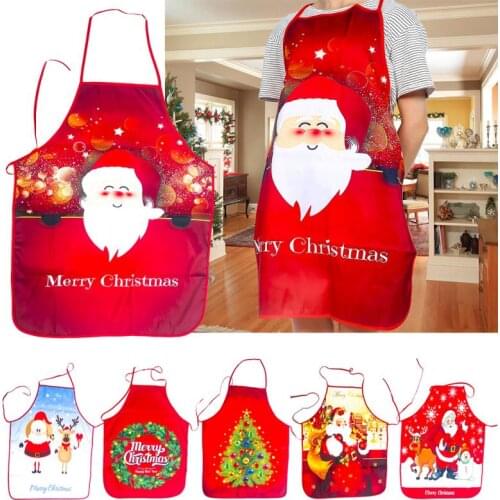 80*60cm Christmas Red Apron Santa Bib Avental Cozinha Baking Accessories Delantales Cocina Accesorios De Cocina Novedosos Natal