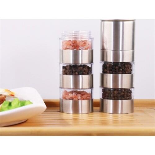 Manual Pepper Grinder Set Stainless Handheld Spice Salt Mill Grinder Ceramic Grinding Core Adjustable Grinding Tools Barbecue