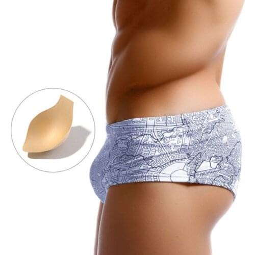 Sexy Mens Swim Briefs Print Swimsuit Men Swimwear Push-up Swimming Trunks Low-Waist Gay Swimwear Men Beachwear Zwembroek Heren