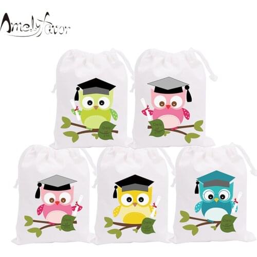 Owl Theme Party Favor Bags Owl Graduates Candy Bags Gifts Bags Kids Birthday Party Decor Graduation Party Supplies Custom-made