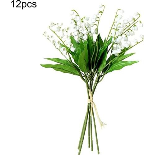 Wedding Decoration 12pcs Artificial Lily of The Valley Flowers Bush for Home Garden Party Decor