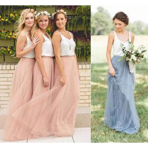Vestidos Saias Femininas Long Tulle Skirts Maxi Skirt Elastic Band Multi Layers Floor Length Bridesmaid Long Skirt Hot sale
