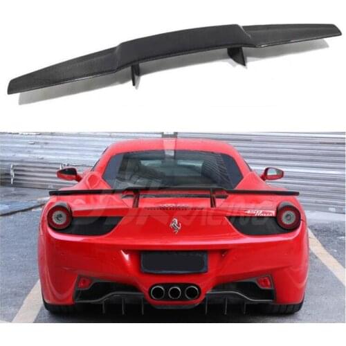 High Quality REAL CARBON FIBER REAR WING TRUNK LIP SPOILER FOR Ferrari 458 2011 2012 2013 2014 Fast Shpping
