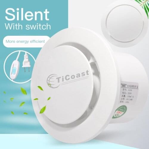 4/6inch Home Silent Exhaust Fan Toilet Kitchen Bathroom Hanging Wall Window Glass Air Extractor Exhaust Fans